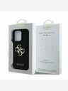 Guess Guess PU szemcsés 4G fém logós hátlap iPhone 15 Pro fekete iPhone 15 Pro készülékhez