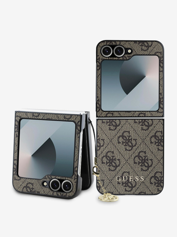 Guess Guess 4G Charm hátlap a Samsung Galaxy Z Flip 6-hoz Barna