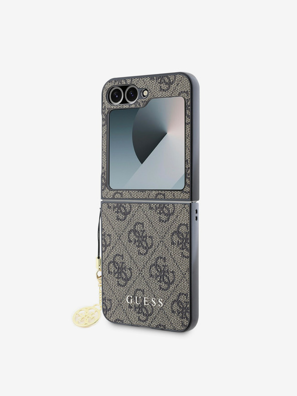 Guess Guess 4G Charm hátlap a Samsung Galaxy Z Flip 6-hoz Barna