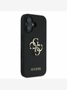 Guess Guess PU szemcsés 4G fém logós fém hátlap iPhone 16-hoz Fekete