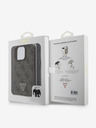 Guess Guess PU 4G Strass háromszög fém logós hátlap + keresztpánt az iPhone 16 Pro-hoz Barna Barna