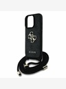 Guess Guess PU PU PU 4G fém logós fém pántos hátlapi borító iPhone 15 Pro fekete Fekete
