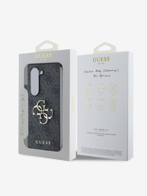 Guess Guess PU 4G fém logós hátlap Samsung Galaxy Z Fold 6 szürke szürke