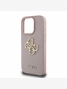 Guess Guess PU szemcsés 4G fém logós hátlap iPhone 16 Pro Max készülékhez Rózsaszín