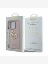 Guess Guess PU szemcsés 4G fém logós hátlap iPhone 16 Pro Max készülékhez Rózsaszín