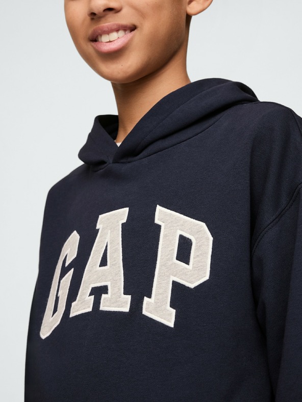 GAP Gyerek pulóver logóval és fleece béléssel GAP