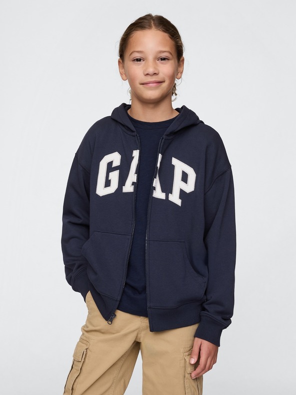 GAP Gyerek pulóver logóval és fleece béléssel GAP