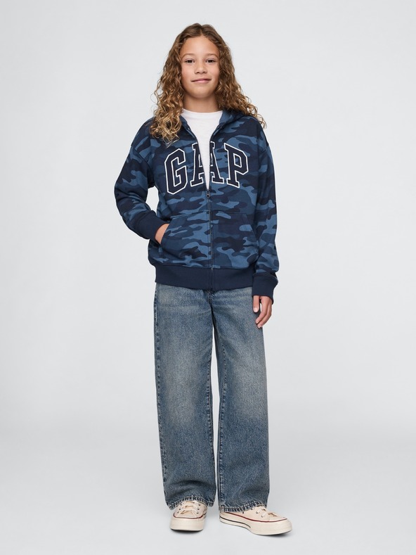 GAP Gyerek pulóver logóval és fleece béléssel GAP