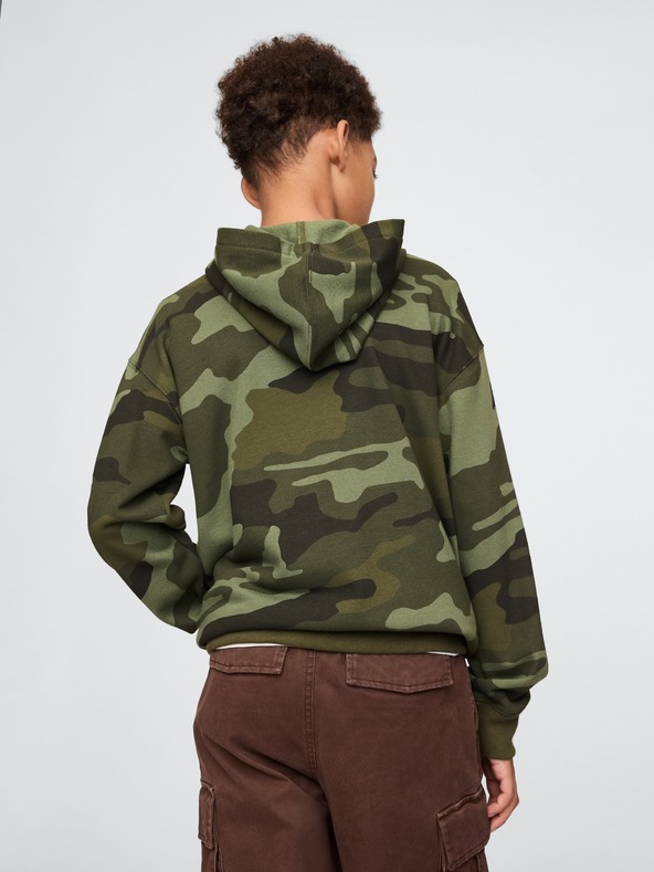 GAP Gyerek pulóver logóval és fleece béléssel GAP