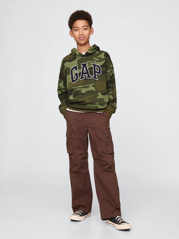 GAP Gyerek pulóver logóval és fleece béléssel GAP