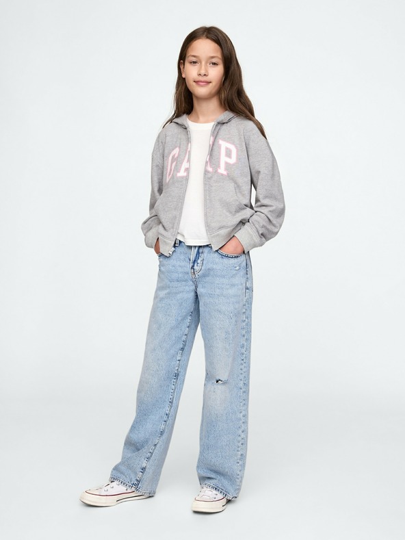 GAP Gyerek pulóver logóval és fleece béléssel GAP