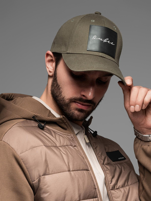 Ombre Clothing Férfi baseball sapka nagy patch khaki Ombre ruházat Ombre ruházat