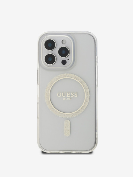 Guess Guess IML csillogó gyűrű MagSafe hátlap iPhone 16 Pro Max Max-hoz Átlátszó