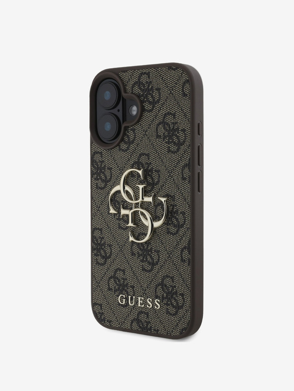 Guess Guess PU 4G fém logós fém hátlap iPhone 16 Plushoz Barna