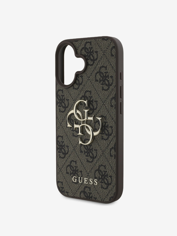 Guess Guess PU 4G fém logós fém hátlap iPhone 16 Plushoz Barna