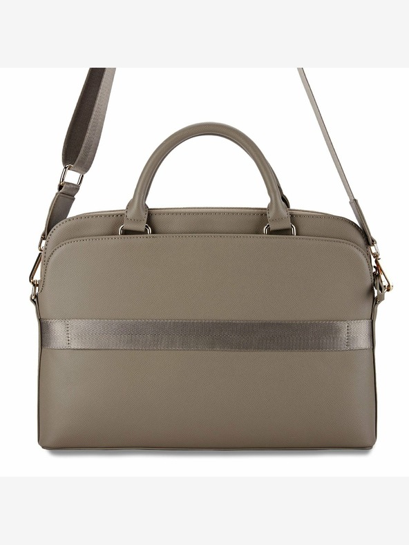 Guess Guess PU szemcsés háromszög logós notebook táska 15/16" barna