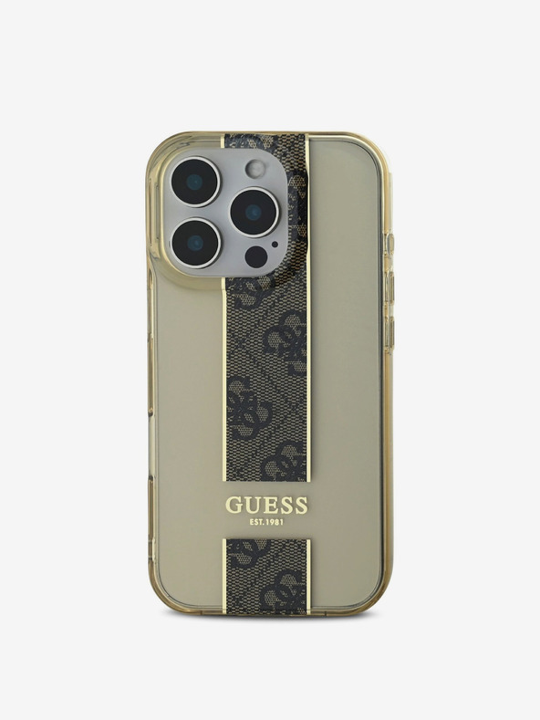 Guess Guess IML középső 4G csíkos hátlapi borító iPhone 16 Pro Max-hoz Barna Barna