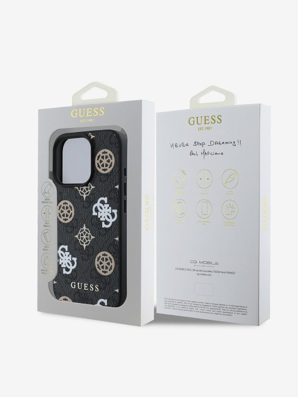 Guess Guess PU 4G bazsarózsa MagSafe hátlap iPhone 16 Pro-hoz Fekete
