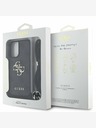 Guess Guess PU 4G fém logóval ellátott fém keresztpántos hátsó borító iPhone 16 készülékhez Fekete