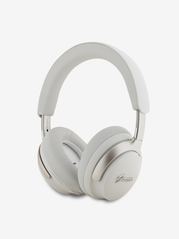 Guess Guess PU bőrből készült, írásjeles logós ANC/ENC vezeték nélküli fejhallgató Fehér
