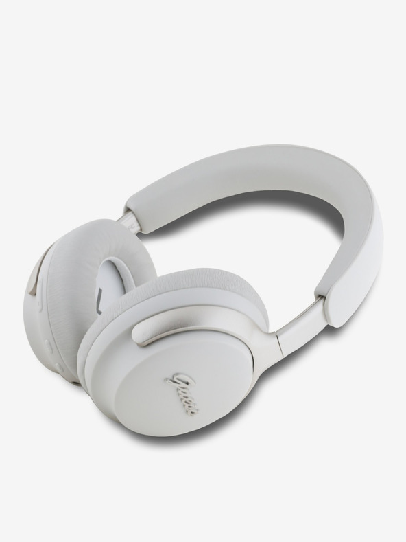 Guess Guess PU bőrből készült, írásjeles logós ANC/ENC vezeték nélküli fejhallgató Fehér