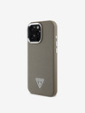 Guess Guess PU szemcsés háromszög logós hátlap az iPhone 16 Pro Max készülékhez Barna