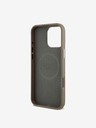 Guess Guess PU szemcsés háromszög logós hátlap az iPhone 16 Pro Max készülékhez Barna