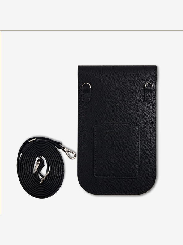 Guess Guess PU szemcsés háromszög logós telefon táska Fekete