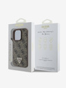 Guess Guess PU 4G Strass háromszög fém logóval ellátott fém logós hátlap iPhone 16 Pro Max Brownhoz