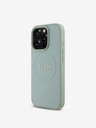 Guess Guess PU szemcsés klasszikus logós MagSafe hátlap az iPhone 16 Pro Max készülékhez Zöld