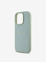 Guess Guess PU szemcsés klasszikus logós MagSafe hátlap az iPhone 16 Pro Max készülékhez Zöld