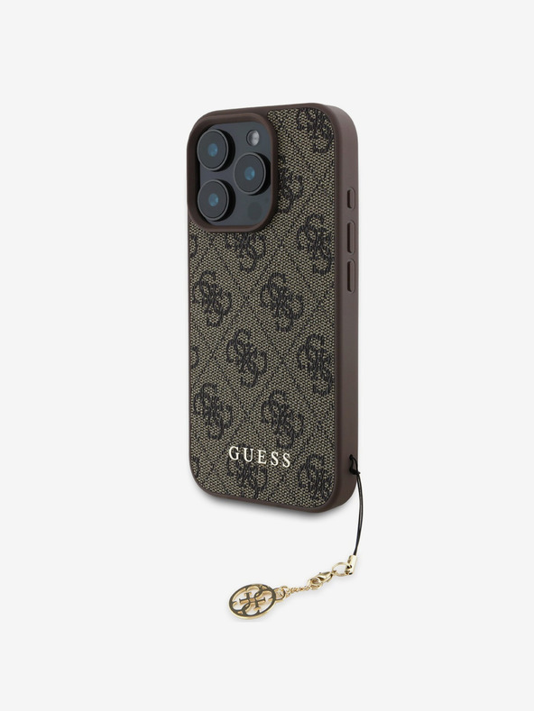 Guess Guess 4G Charm hátlapi borító iPhone 16 Pro készülékhez Tone on Tone Barna