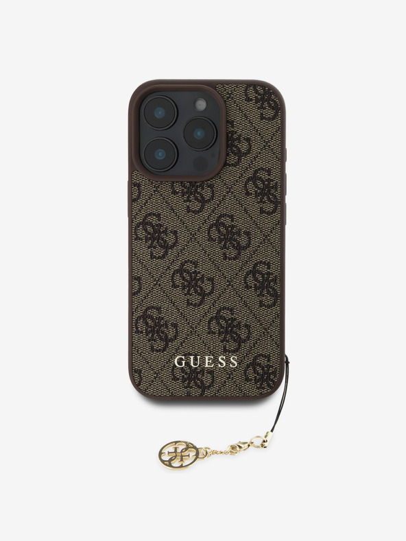 Guess Guess 4G Charm hátlapi borító iPhone 16 Pro készülékhez Tone on Tone Barna