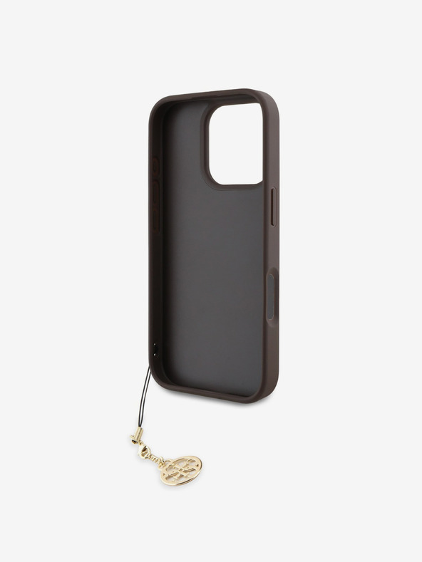 Guess Guess 4G Charm hátlapi borító iPhone 16 Pro készülékhez Tone on Tone Barna