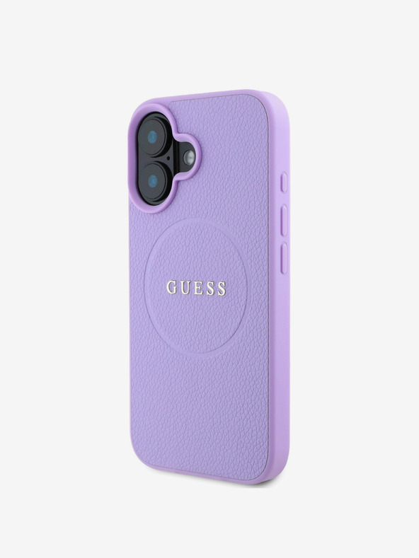 Guess Guess PU szemcsés klasszikus logós MagSafe hátlap iPhone 16-hoz Lila