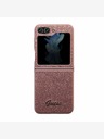 Guess PC/TPU Glitter Flakes Metal Logo Zadní Kryt pro Samsung Galaxy Z Flip 5 Pink Telefontok