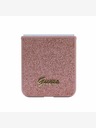 Guess PC/TPU Glitter Flakes Metal Logo Zadní Kryt pro Samsung Galaxy Z Flip 5 Pink Telefontok