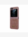 Guess PC/TPU Glitter Flakes Metal Logo Zadní Kryt pro Samsung Galaxy Z Flip 5 Pink Telefontok