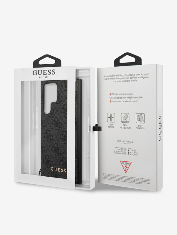 Guess 4G Charm Zadní Kryt pro Samsung Galaxy S24 Ultra Grey Telefontok