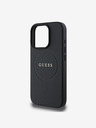 Guess Guess PU szemcsés klasszikus logós MagSafe hátlap iPhone 16 Pro készülékhez Fekete