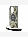 Guess Guess IML Leopárd Leopárd háromszög logós pántos MagSafe hátlapi borító iPhone 16 Pro barna színű készülékhez