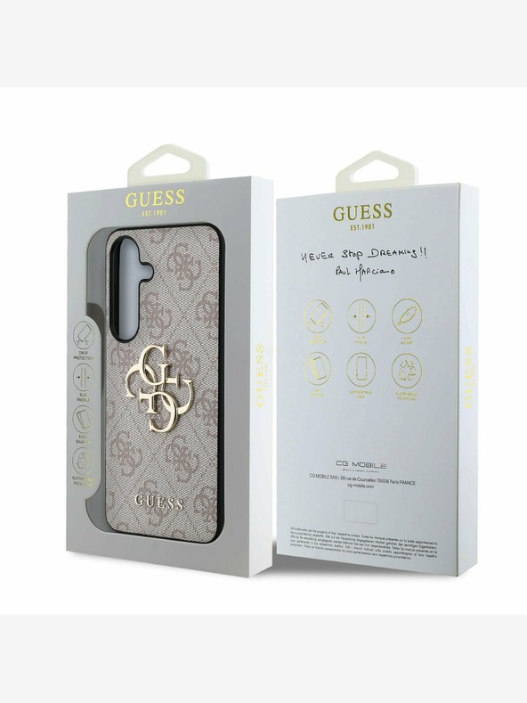 Guess Guess PU 4G fém logós hátlap a Samsung Galaxy S25 rózsaszínű modellhez
