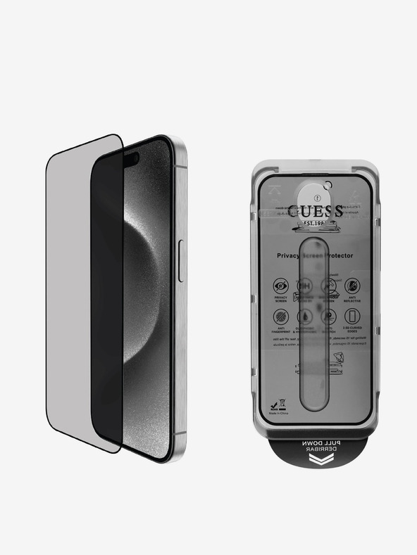 Guess Tvrzené Sklo 2.5D PRIVACY pro iPhone 16 Pro Black Telefontok