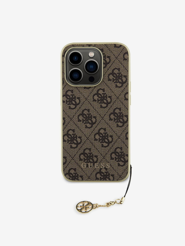 Guess Guess 4G Charm hátlap az iPhone 15 Pro-hoz Barna