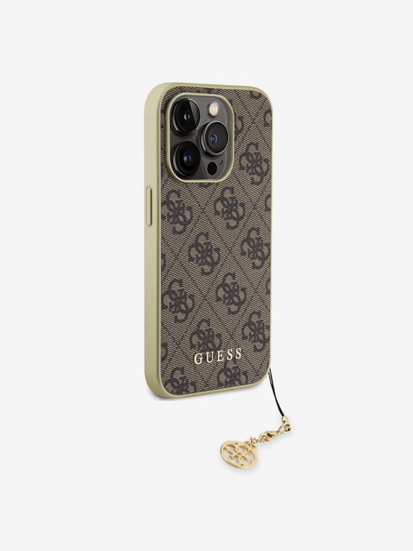 Guess Guess 4G Charm hátlap az iPhone 15 Pro-hoz Barna