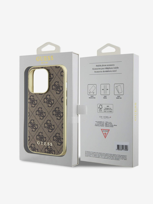 Guess Guess 4G Charm hátlap az iPhone 15 Pro-hoz Barna