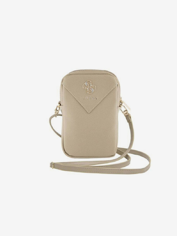 Guess Guess PU szemcsés 4G fém logós telefontáska cipzárral Arany