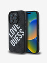 Guess Guess PU bőr 4G Big Love Logo MagSafe hátlap iPhone 16 Pro Max fekete iPhone 16 Pro Max készülékhez