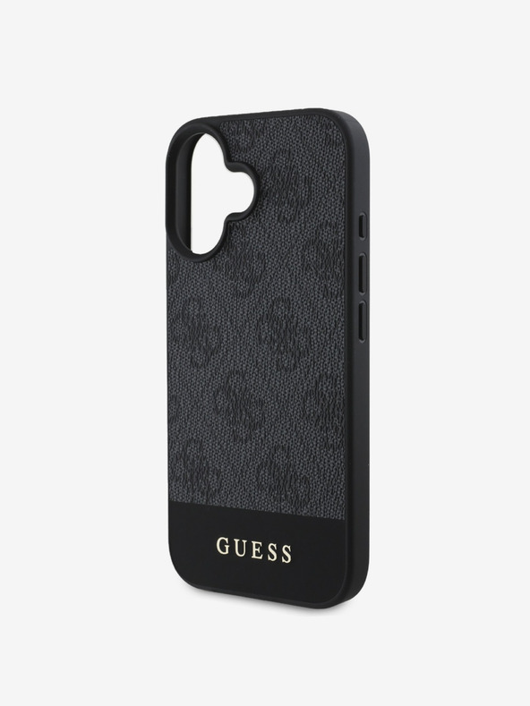 Guess Guess PU 4G csíkos csíkos hátlap iPhone 16-hoz Szürke