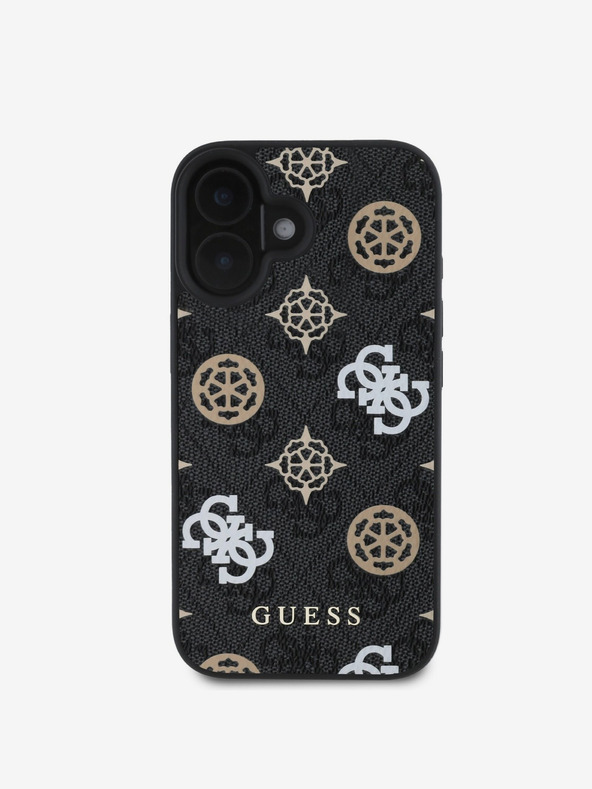 Guess Guess PU 4G Peony MagSafe MagSafe hátlap iPhone 16-hoz Fekete